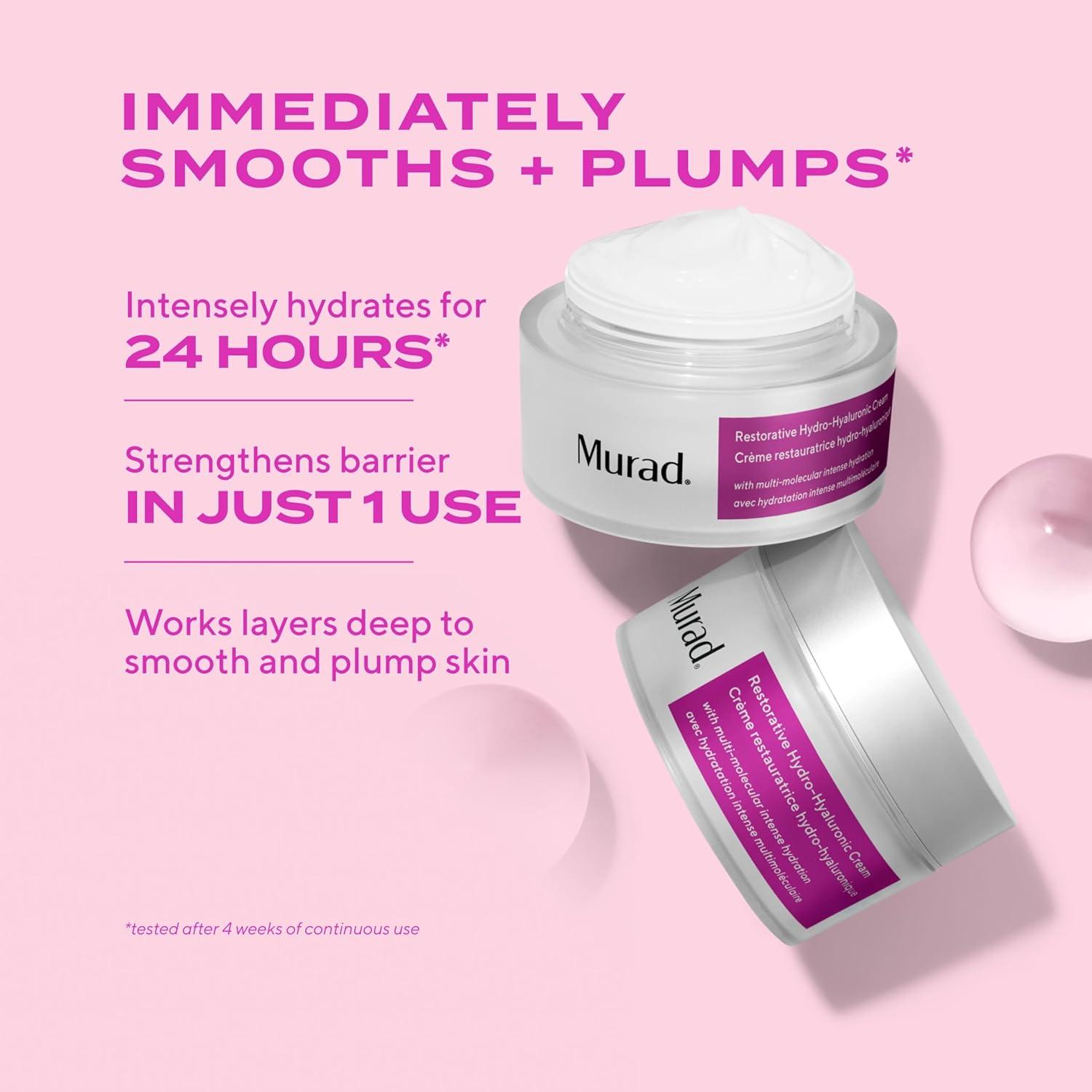 imageMurad Restorative HydroHyaluronic Face Cream MoistureBoosting Formula with Hyaluronic Acid Coconut Extract Botanical Oils ampamp Shea Butter for Lasting Hydration Plump ampamp Smooth Skin 17 Fl Oz