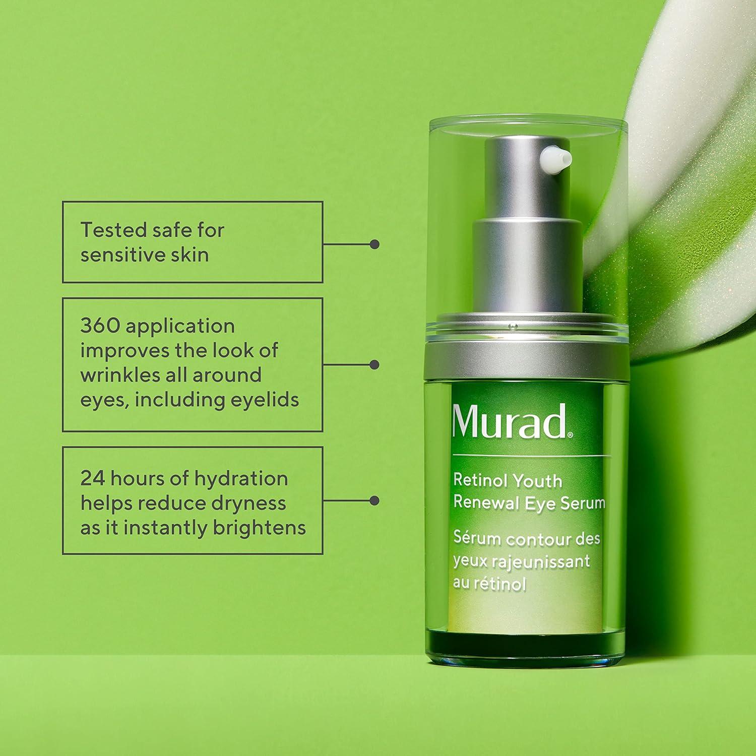 imageMurad Retinol Youth Renewal Eye Serum Retinol Eye Serum Visibly Improves Undereye Puffiness Dark Circles and Reduces the Appearance of Fine Lines Gentle Enough for Nightly Use 05 oz
