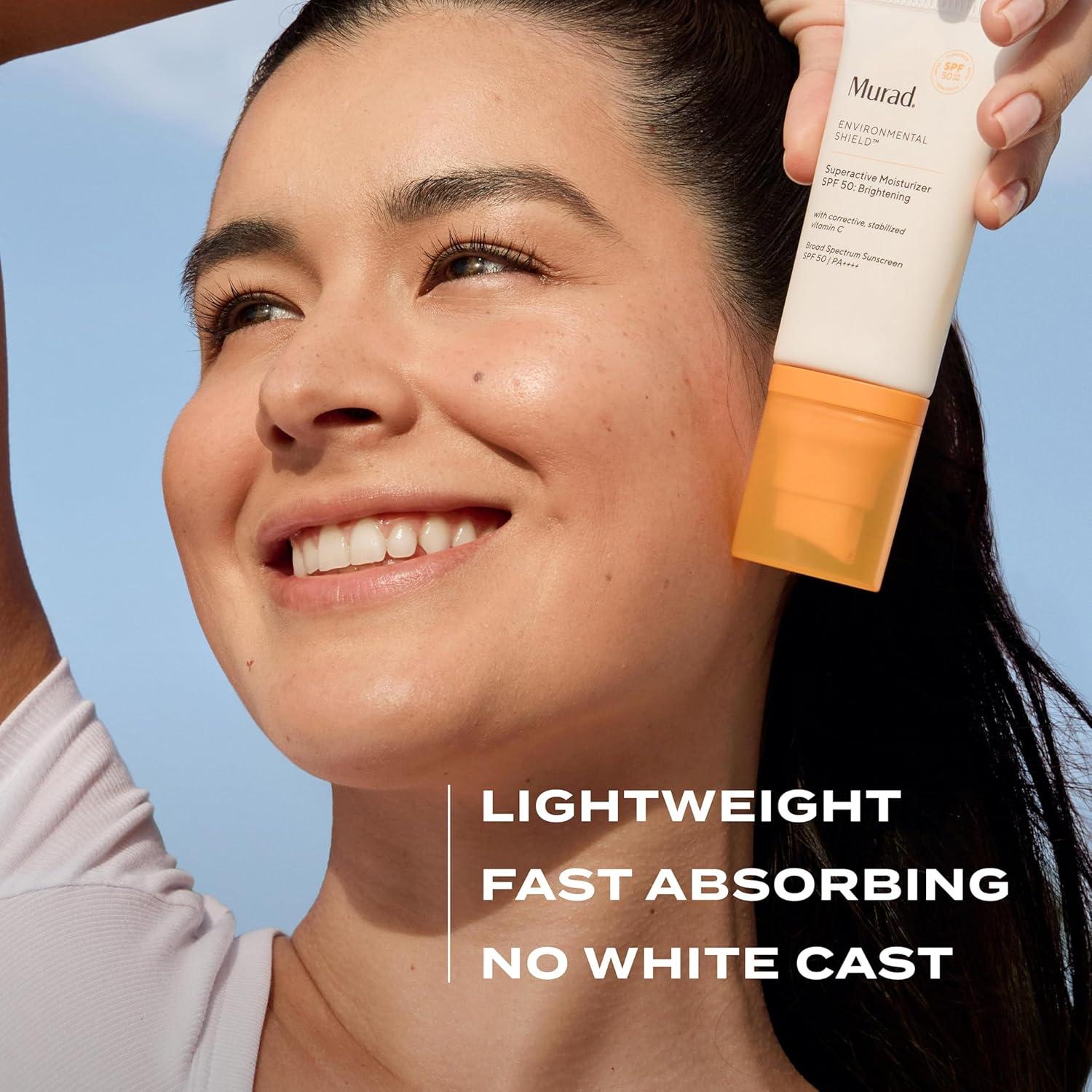 imageMurad Superactive Brightening Moisturizer SPF 50 Travel Vitamin C Packed Hydrating Ulta Sheer Facial Sunscreen WLipidboosting Technology for Preventative Aging Protection from UVAUVB 08 Fl Oz