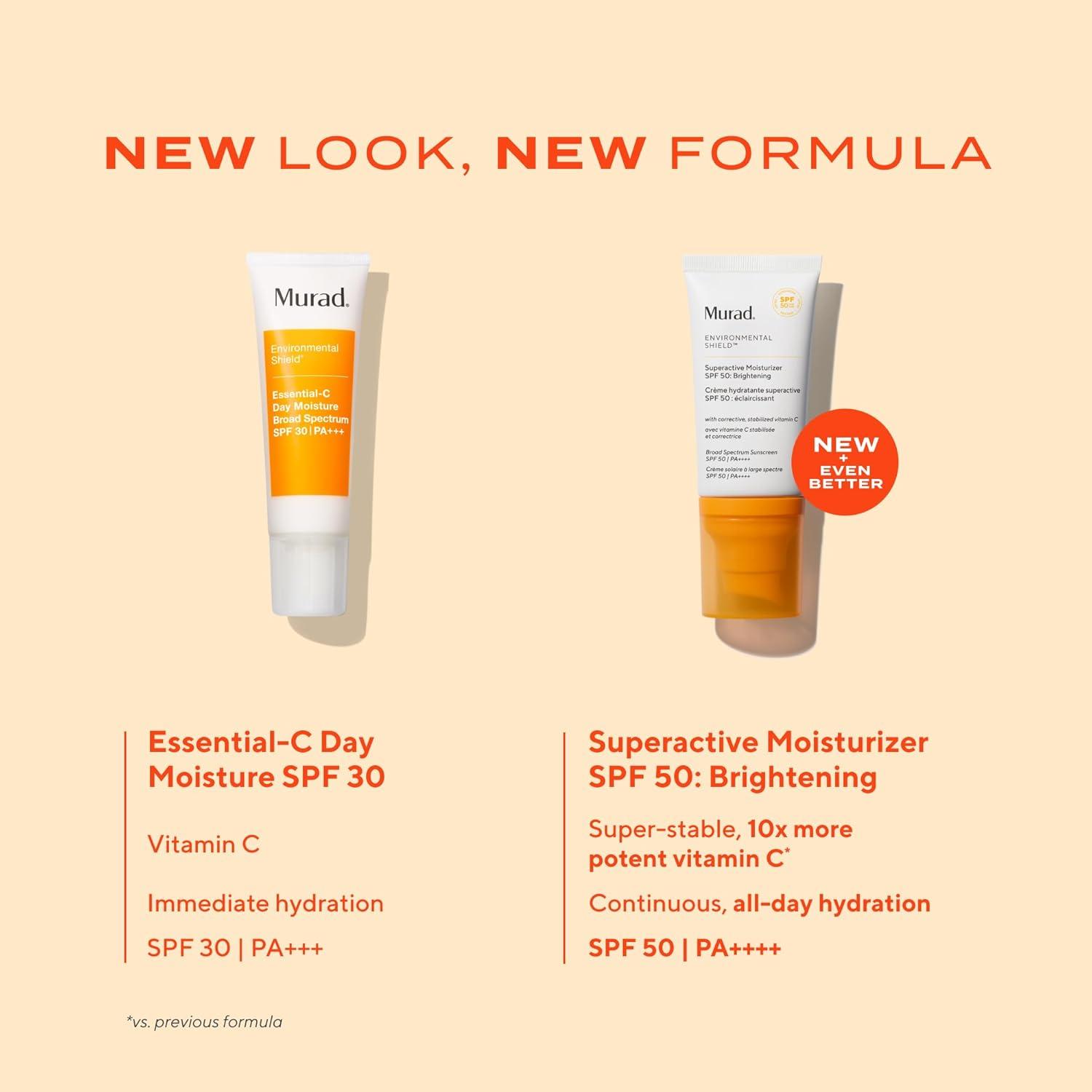 imageMurad Superactive Brightening Moisturizer SPF 50 Travel Vitamin C Packed Hydrating Ulta Sheer Facial Sunscreen WLipidboosting Technology for Preventative Aging Protection from UVAUVB08 Fl Oz Pack of 1