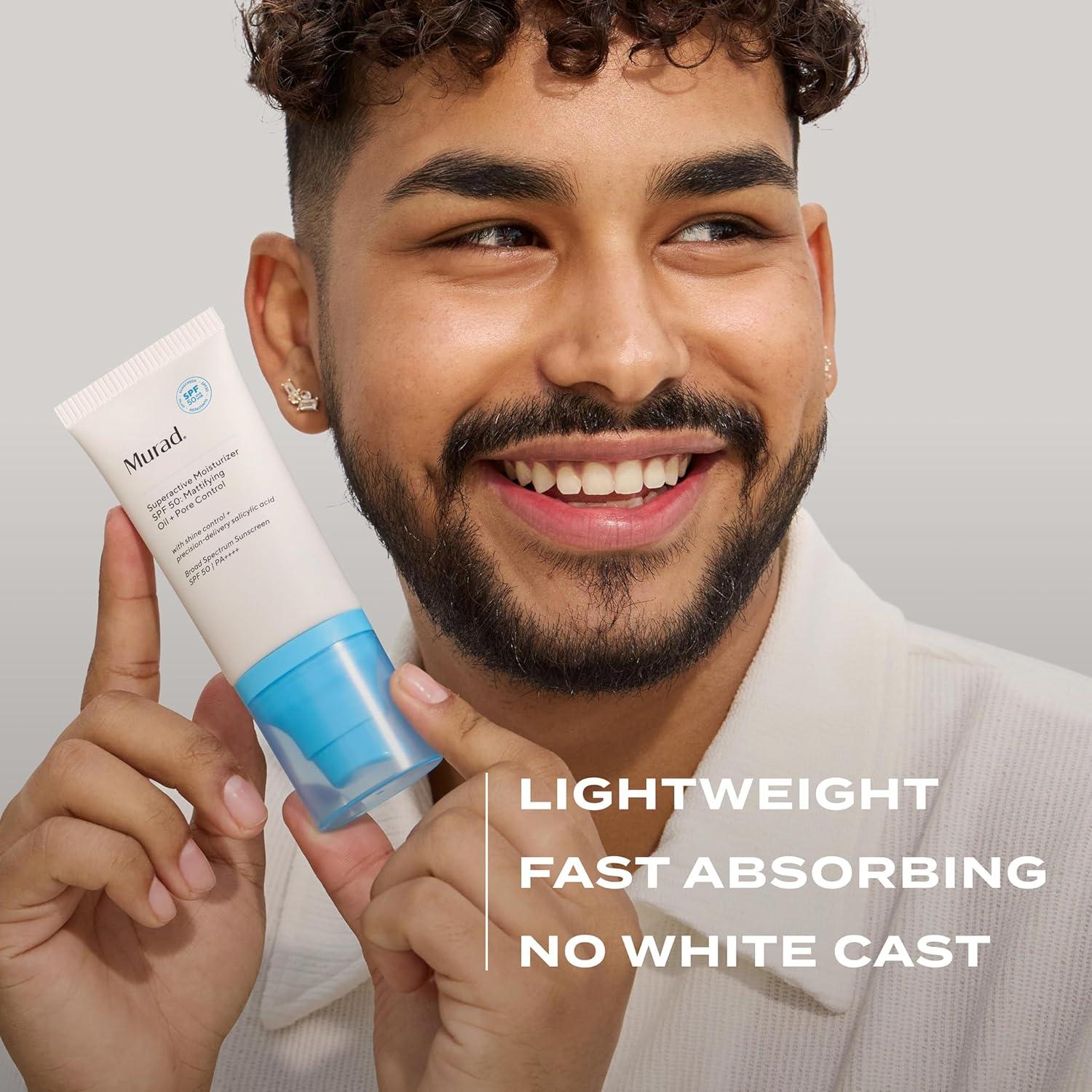 imageMurad Superactive Mattifying Oil and Pore Control Moisturizer SPF 50 Shine Free Hydrating Facial Sunscreen Supercharged with Salicylic Acid To Smooth Texture and Minimize Look of Pores 17Fl Oz