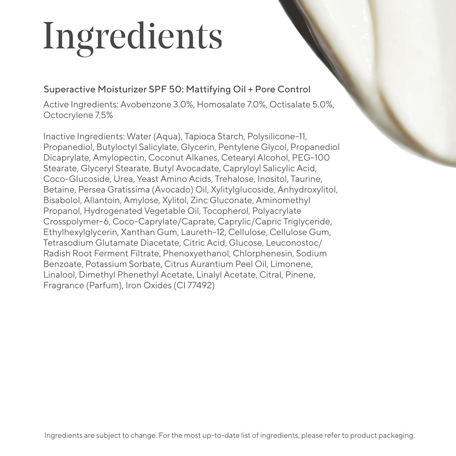 imageMurad Superactive Mattifying Oil and Pore Control Moisturizer SPF 50 Shine Free Hydrating Facial Sunscreen Supercharged with Salicylic Acid To Smooth Texture and Minimize Look of Pores 17Fl Oz