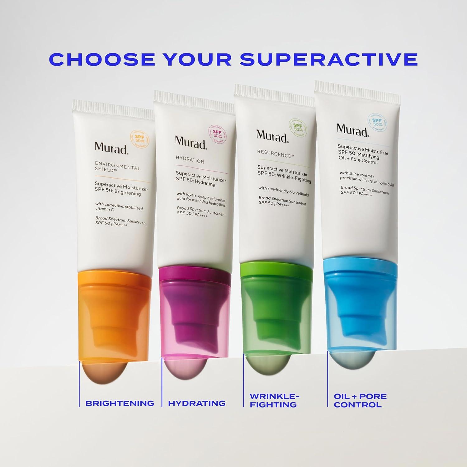 imageMurad Superactive Mattifying Oil and Pore Control Moisturizer SPF 50 Shine Free Hydrating Facial Sunscreen Supercharged with Salicylic Acid To Smooth Texture and Minimize Look of Pores 17Fl Oz