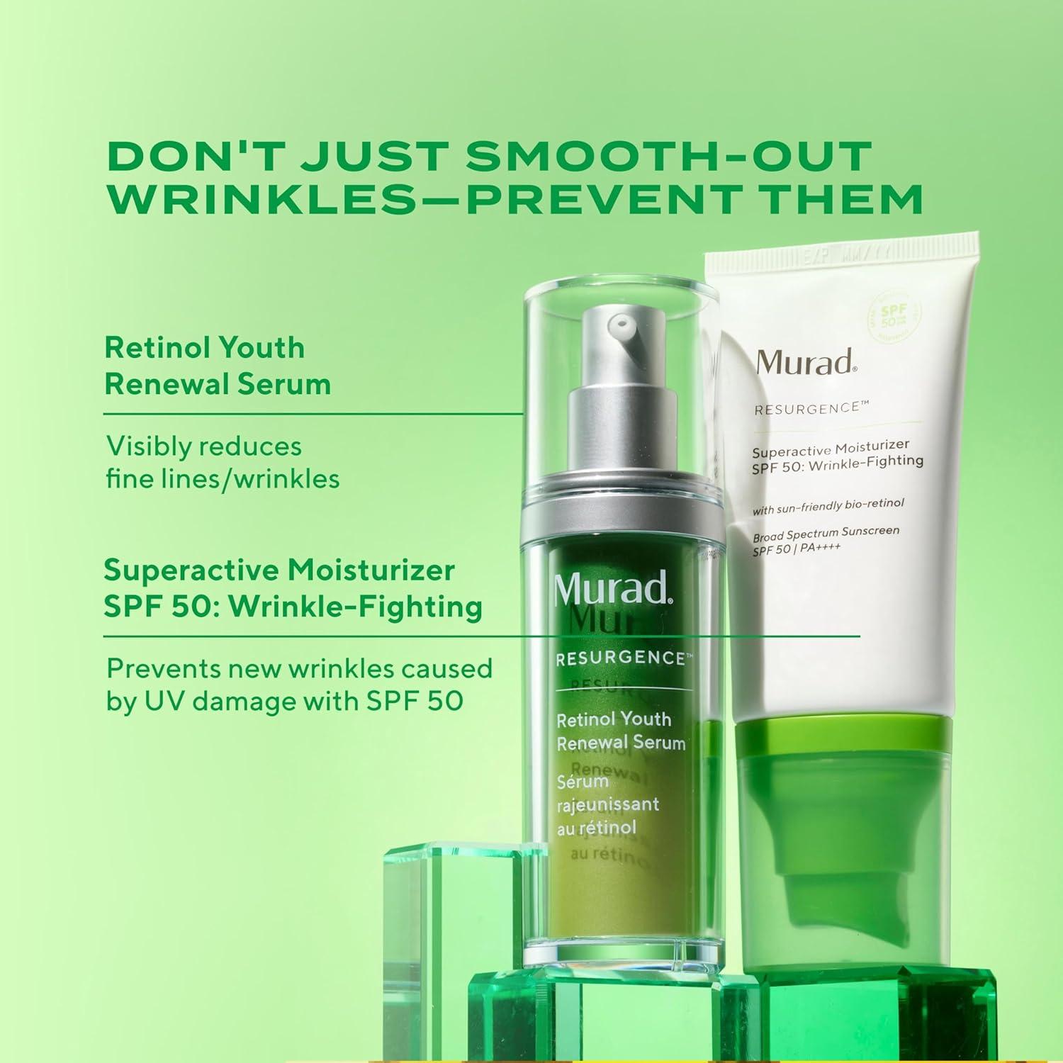 imageMurad Superactive WrinkleFighting Moisturizer SPF 50 BioRetinoid Ultra Sheer Facial Sunscreen Gently Targets Fine Lines and Wrinkles With Aging Protection From UVBUVA 17Fl Oz