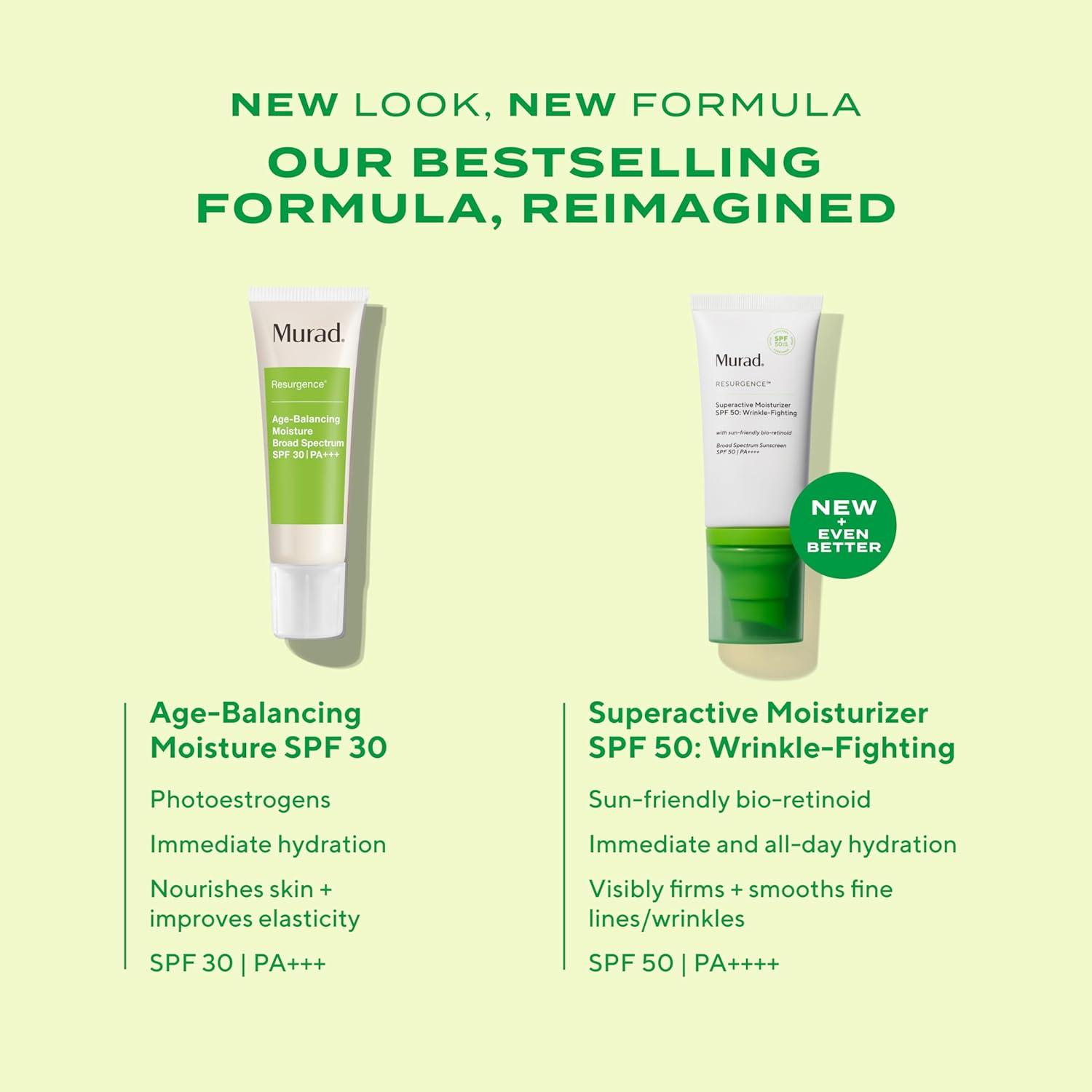 imageMurad Superactive WrinkleFighting Moisturizer SPF 50 BioRetinoid Ultra Sheer Facial Sunscreen Gently Targets Fine Lines and Wrinkles With Aging Protection From UVBUVA 17Fl Oz