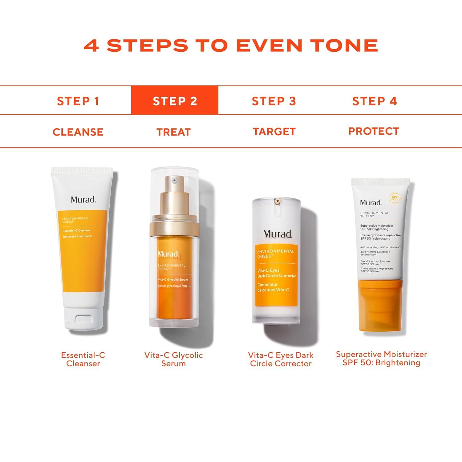 imageMurad VitaC Glycolic Serum Advanced Brightening Vitamin C and Glycolic Acid Face Serum for Improved Skin Tone and Texture GoldStabilized Vitamin C for Enhanced Efficacy and Potency1 Fl Oz Pack of 1