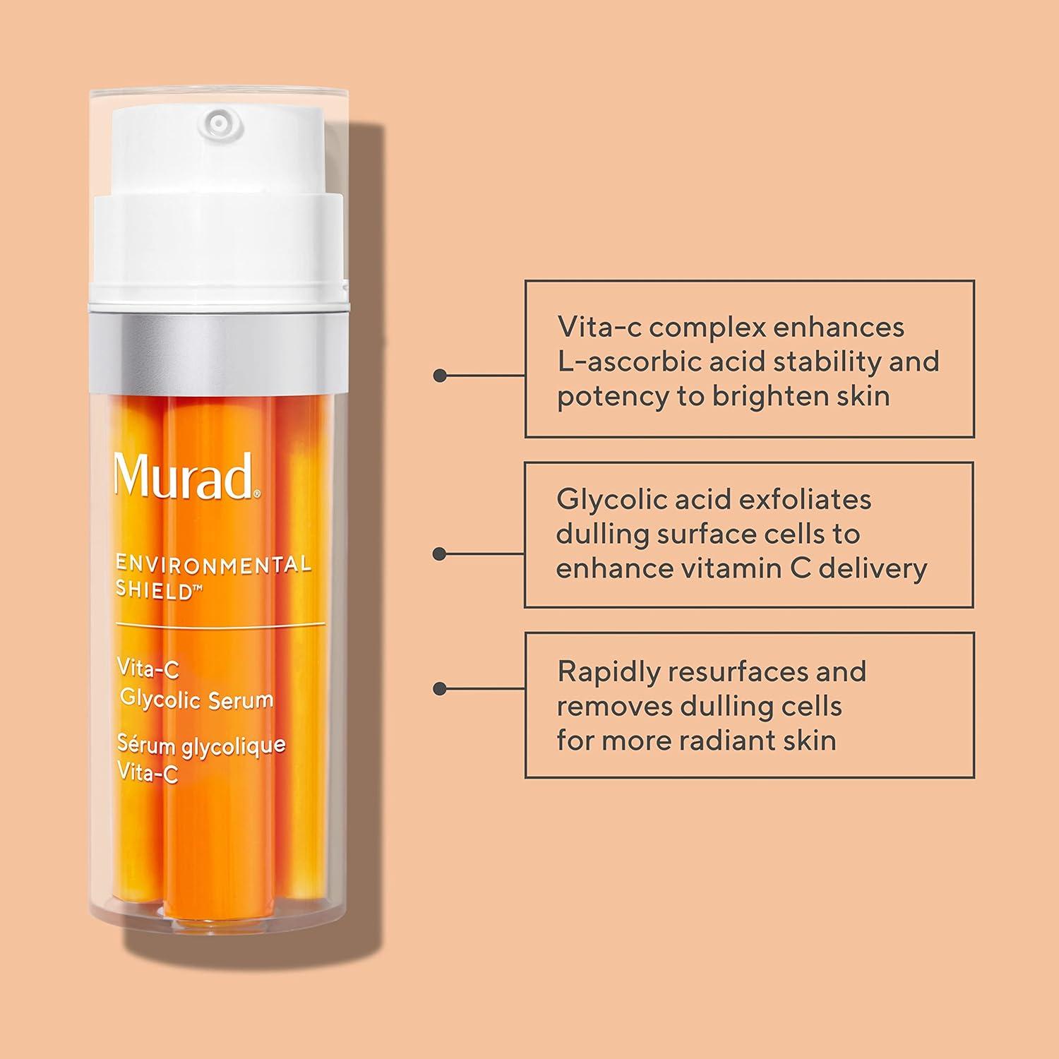 imageMurad VitaC Glycolic Serum Advanced Brightening Vitamin C and Glycolic Acid Face Serum for Improved Skin Tone and Texture GoldStabilized Vitamin C for Enhanced Efficacy and Potency033 Fl Oz Pack of 1