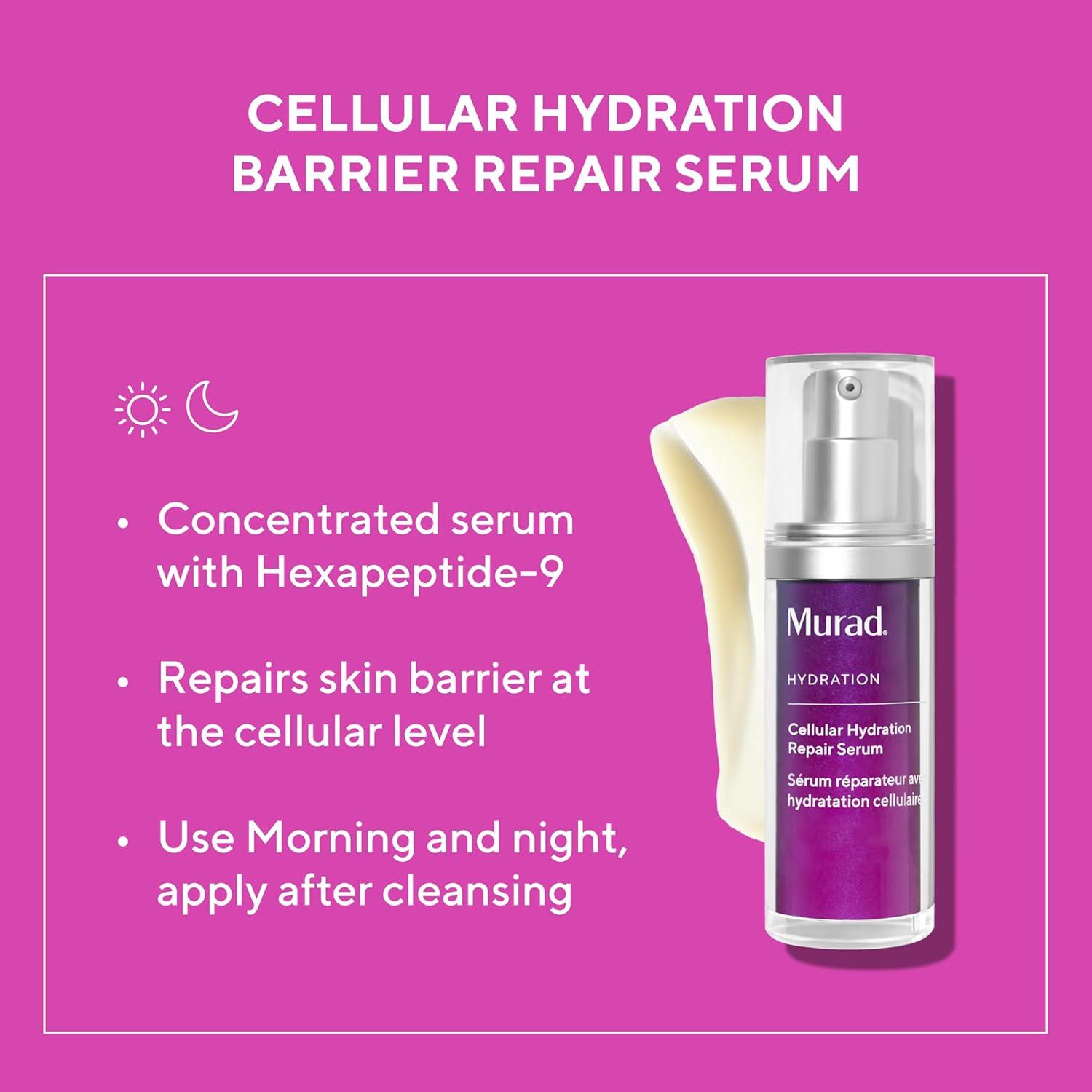 imageMurad Cellular Hydration Barrier Repair Serum Hydrating Face Serum Repairs LipidDepleted Skin Barrier Hexapeptide9 Bilberry and Hyaluronic Acid Delivers Stronger Healthier Skin1 Ounce Pack of 1