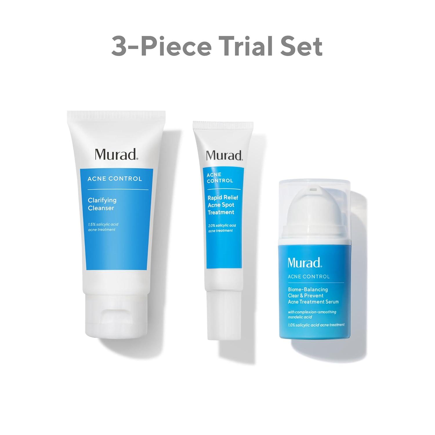 imageMurad Clear Breakouts Control Oil 3Piece Trial Kit 50 Value Acne Fighting Kit Clarifying Cleanser 2Fl Oz Rapid Relief Acne Treatment 025Fl Oz Oil ampamp Pore Mattifer SPF 45 08Fl Oz3Piece Clear Skin Kit