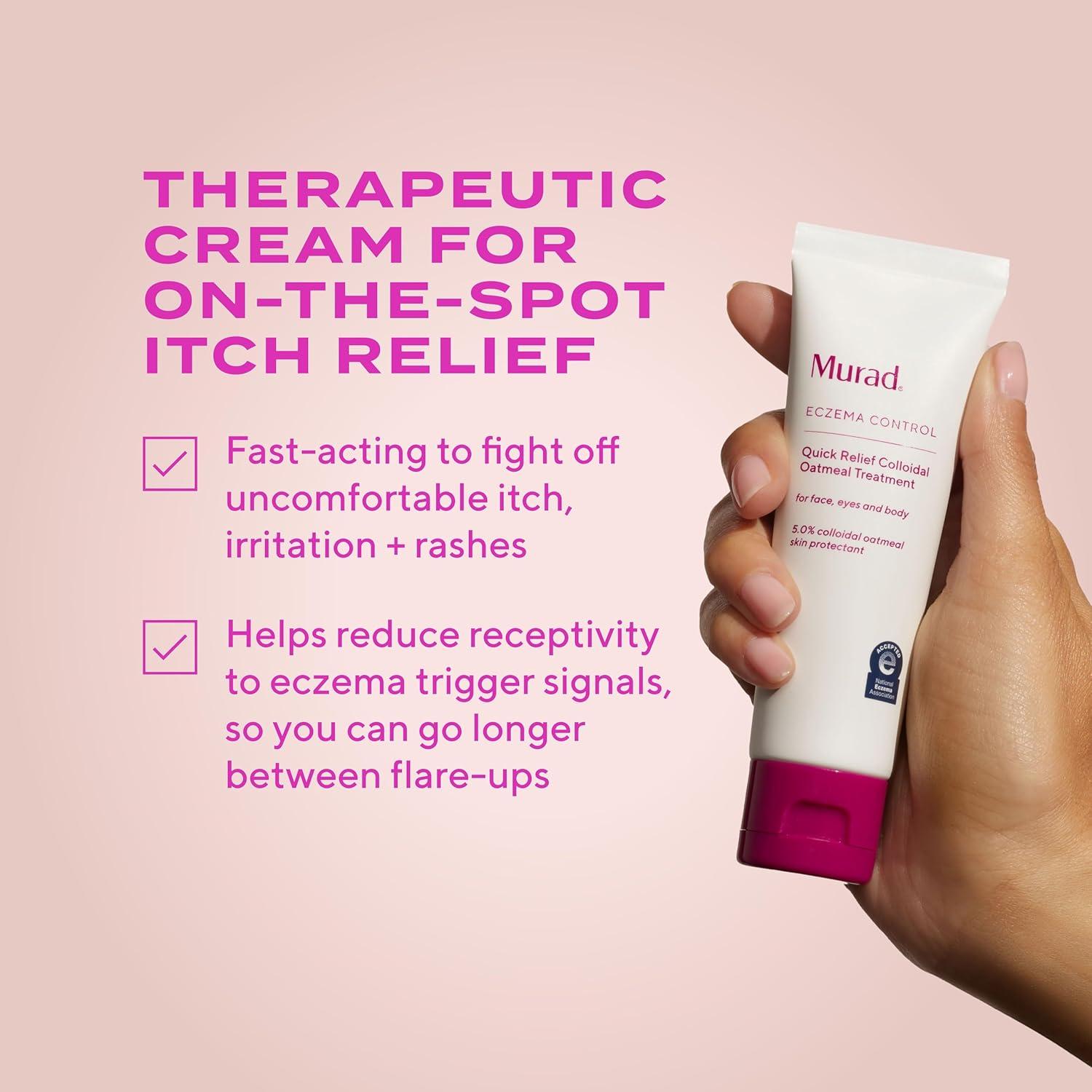 imageMurad Quick Relief Colloidal Oatmeal Treatment 5 Colloidal Oatmeal Cream with Ground Cherry ampamp Oat Lipids for EczemaProne Skin Hydrates Soothes ampamp Relieves Redness Itch Rashes 17 Fl Oz