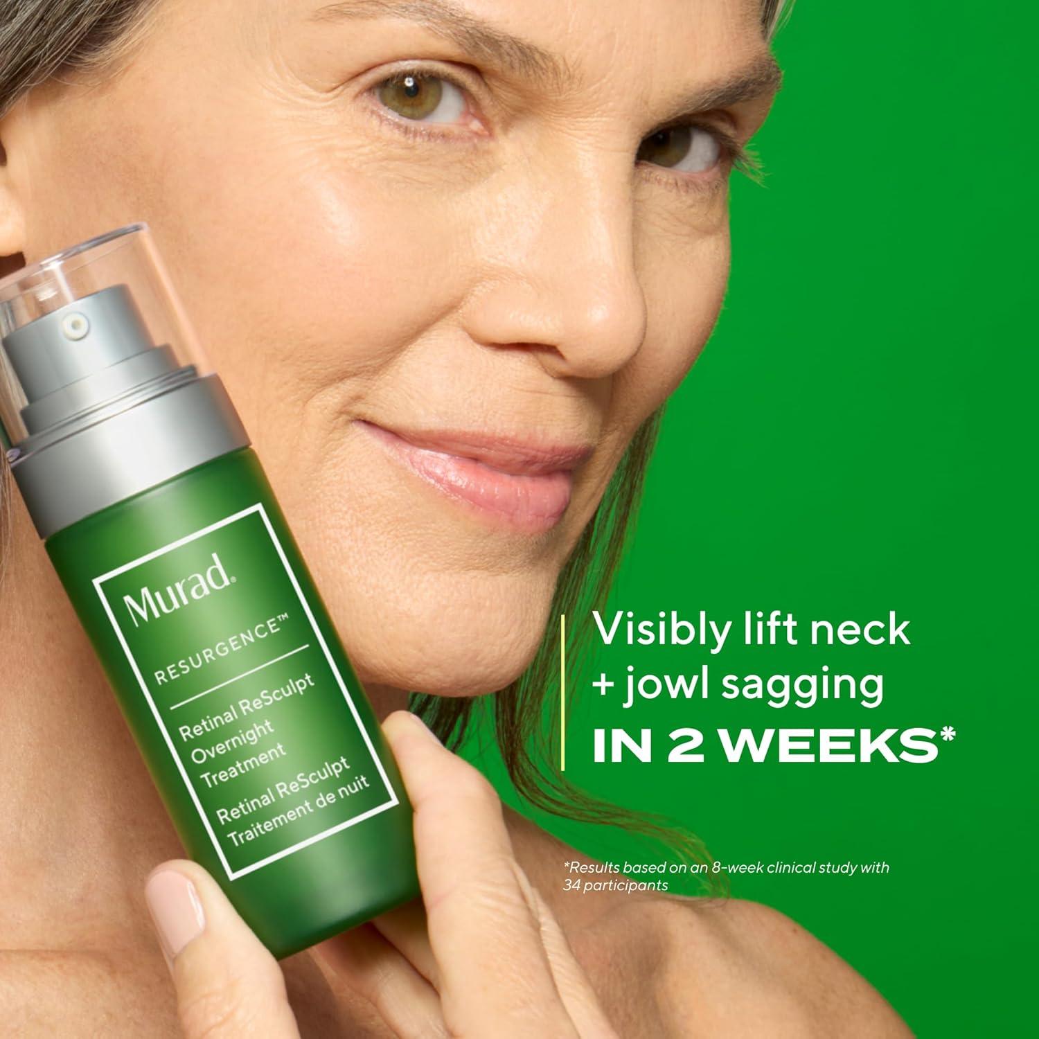 imageMurad Retinal ReSculpt Overnight Treatment Advanced Face and Neck Serum with Encapsulated Retinal Kangaroo Paw Olive ampamp Oat Smooths Deep Wrinkles and Crepey Skin ampamp Lifts Sagging Skin1 Fl Oz Pack of 1