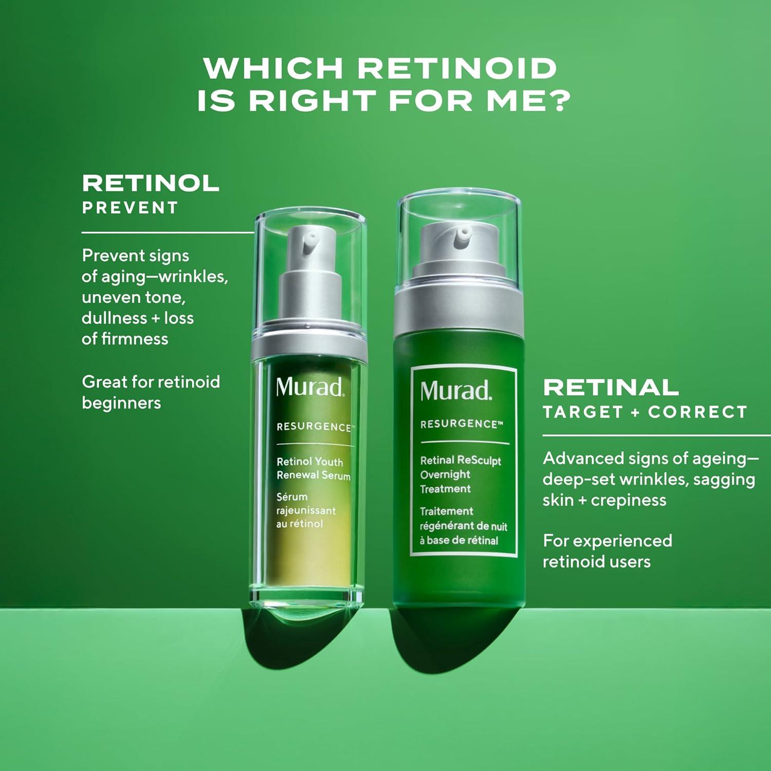 imageMurad Retinal ReSculpt Overnight Treatment Advanced Face and Neck Serum with Encapsulated Retinal Kangaroo Paw Olive ampamp Oat Smooths Deep Wrinkles and Crepey Skin ampamp Lifts Sagging Skin1 Fl Oz Pack of 1