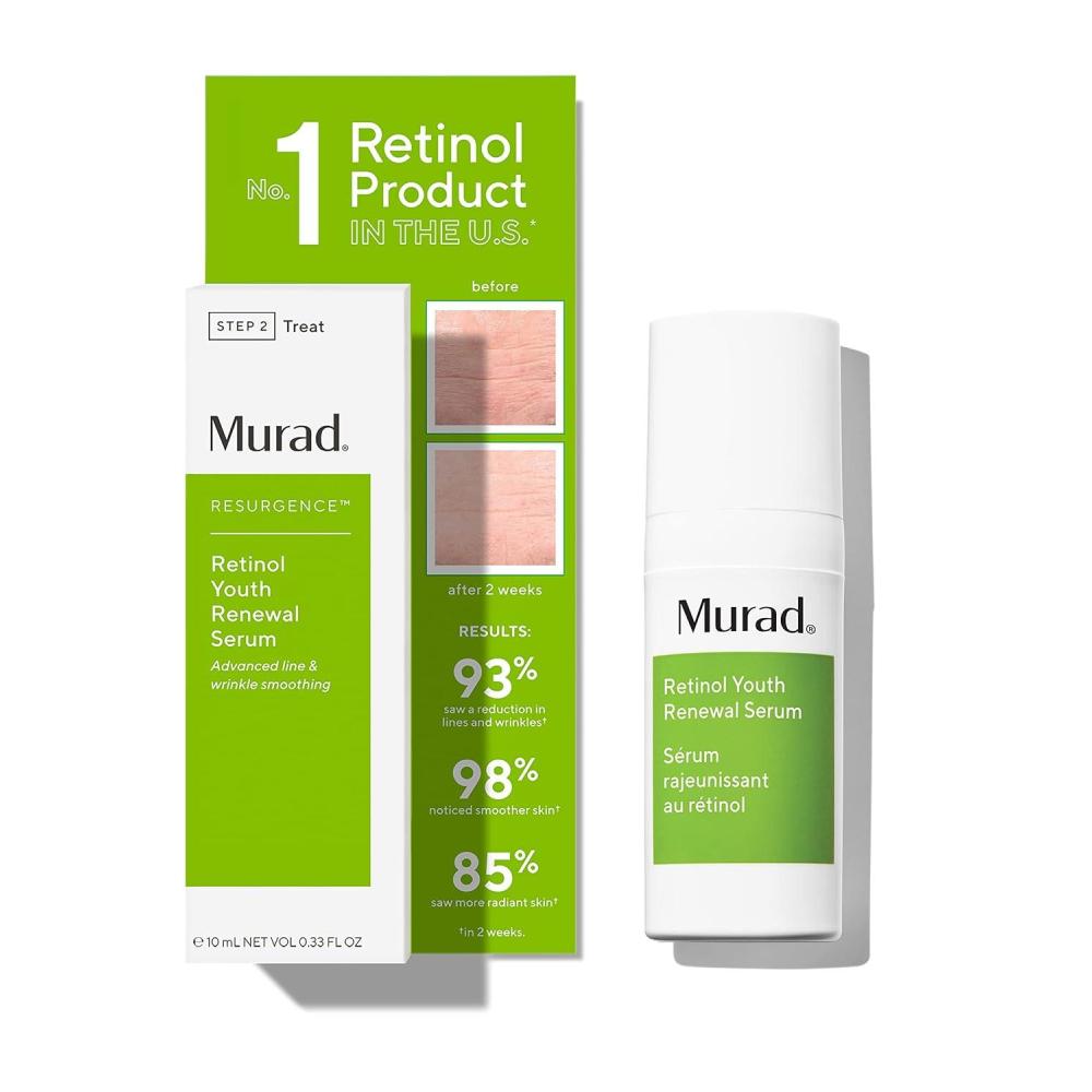 imageMurad Retinol Youth Renewal Serum  Resurgence Smooths Lines and Wrinkles on Face and Neck  Gentle AntiAging Hydrating Hyaluronic Acid Treatment Backed by Science 033 Fl Oz