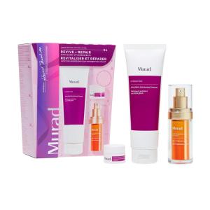 Murad Revive + Repair w/Glow Up Ingredients – 3-Piece Set ($135 Value) – Regimen for Total Skin Health – AHA/BHA Cleanser 5.0Fl Oz, Glycolic Serum 1.0Fl Oz, Cellular Hydration Cream 0.25Fl Oz