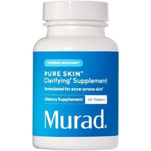 Murad Pure Skin Acne Supplements – 60 Tablets – Clear Skin Support with Blend of Vitamin A & B6, Zinc, Amino Acids, & Burdock Root – Promotes Healthy Skin, Oil Balance, Gut Health & Stress Relief(60 Count (Pack of 1))