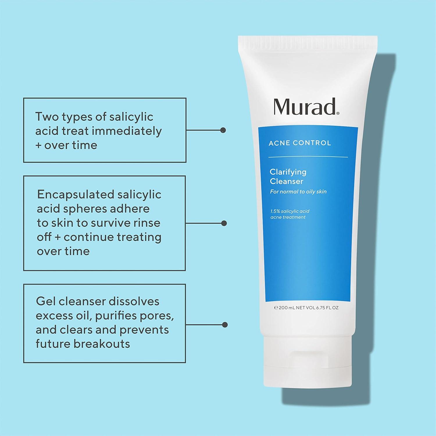 image:imageMurad Acne Control Clarifying Cleanser Salicylic Acid amp Green Tea Formula for Acne Deep Pore Cleansing Oil Control amp Breakout Prevention for Clear Balanced HealthyLooking Skin2 Fl Oz Pack of 1